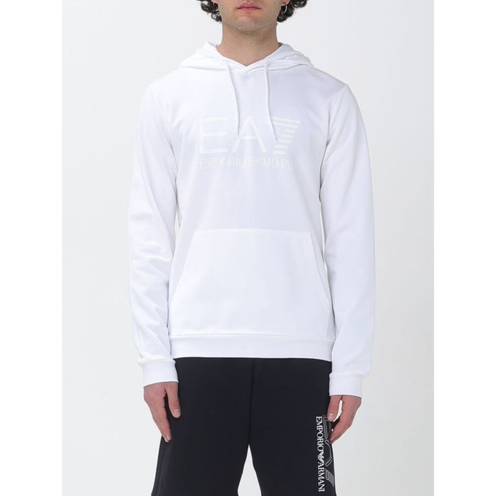 Ea7 Men Cotton Hoodie With Logo Ea7